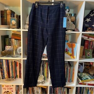NWT Stylish Draper James Navy Plaid Dress / Suit  Pants | Size 10